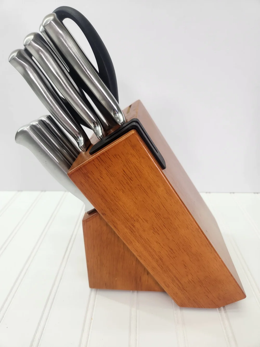McCook German Stainless Steel 10-Piece Knife Block Set With Built- In Sharper